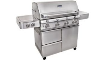 SABER Elite 4-Burner Stainless Steel Free Standing Propane Gas Cart Grill with Cover | R67SC0917 loading=