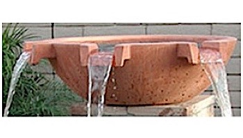 Water Scuppers and Bowls Calanques Spill Bowl | 90 Degree Angle | 39" Adobe Sandblasted with Copper Scupper Insert  | WSBCAL3990