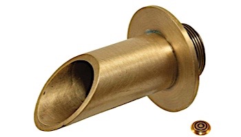 Water Scuppers and Bowls 2" Brass Geo Round Fountain Spout | French Gold | WSBBG8923