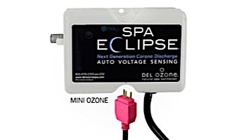 DEL OZONE Spa Eclipse Corona Discharge Ozone Generator | 1,000 Gallons | 100V/250V | Aqua Mini JJ Cord | ECS-1RPSD-U