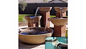 Water Scuppers and Bowls Marseilles Fountain Bowl | 27" Adobe Sandblasted with Copper Scupper Insert | WSBMAR27