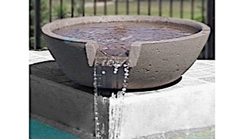 Water Scuppers and Bowls Marseilles Fountain Bowl | 33" Charcoal Sandblasted with Copper Scupper Insert | WSBMAR33