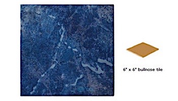 National Pool Tile Blue Seas 6x6 Single Bullnose Pool Tile | Royal Blue | SEA-ROYAL SBN