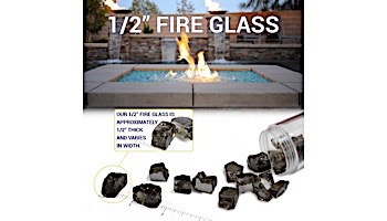 American Fireglass Half Inch Classic Collection | Black Fire Glass | 55 Pounds | AFF-BLK12-55