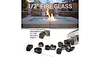 American Fireglass Half Inch Premium Collection | Azuria Reflective Fire Glass | 25 Pounds | AFF-AZBLRF12-25