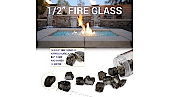 American Fireglass Half Inch Premium Collection | Azuria Reflective Fire Glass | 55 Pounds | AFF-AZBLRF12-55