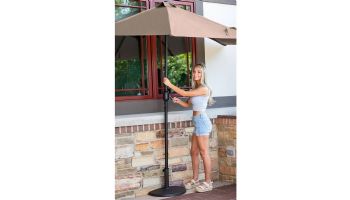 Lanai Half Market Umbrella | 9-ft. Half Octagon | Coffee Polyester | NU5409CF