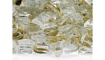 American Fireglass Half Inch Premium Collection | Gold Reflective Fire Glass | 25 Pounds | AFF-GDRF12-25