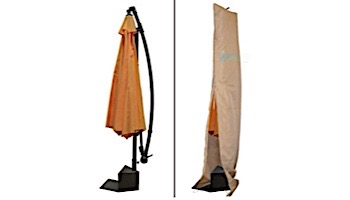 Santiago Cantiliver Spa Side Umbrella | 10-ft Octagon | Champagne Olefin Fabric | NP5806
