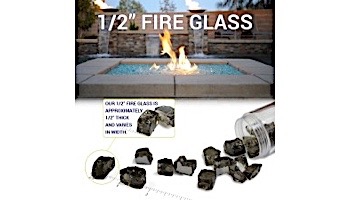 American Fireglass Half Inch Premium Collection | Azuria Reflective Fire Glass | 10 Pound Jar | AFF-AZBLRF12-J