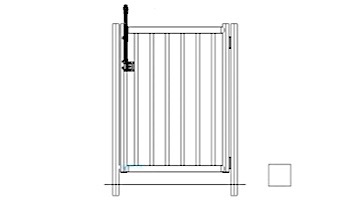 Saftron Self Closing Gate with 54" Plunger Latch For 2200 Series Fencing | 48" H x 36" W | White | FG-2202-4836-W