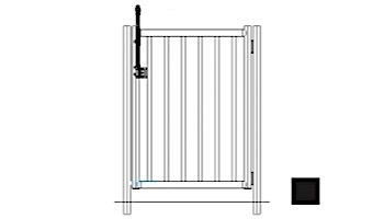 Saftron Self Closing Gate with 54" Plunger Latch For 2200 Series Fencing | 48"H x 36"W | Black | FG-2202-4836-BK
