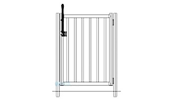 Saftron Self Closing Gate with 54" Plunger Latch For 2200 Series Fencing | 48"H x 36"W | Black | FG-2202-4836-BK