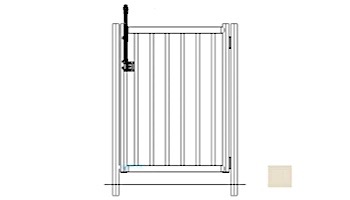 Saftron Self Closing Gate with 54" Plunger Latch For 2200 Series Fencing | 48"H x 36"W | Beige | FG-2202-4836-B