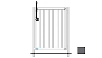 Saftron Self Closing Gate with 54" Plunger Latch For 2200 Series Fencing | 48"H x 36"W | Graphite Gray | FG-2202-4836-GG