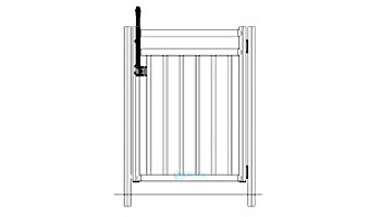 Saftron Self Closing Gate with 54" Plunger Latch For 2400 Series Fencing | 48"H x 36"W | Gray | FG-2402-4836-G