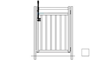 Saftron Self Closing Gate with 54" Plunger Latch For 2400 Series Fencing | 48" H x 36" W | White | FG-2402-4836-W