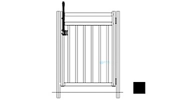 Saftron Self Closing Gate with 54" Plunger Latch For 2400 Series Fencing | 48"H x 36"W | Black | FG-2402-4836-BK