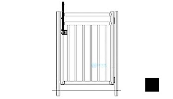 Saftron Self Closing Gate with 54" Plunger Latch For 2400 Series Fencing | 48"H x 36"W | Black | FG-2402-4836-BK