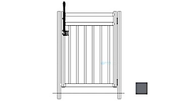 Saftron Self Closing Gate with 54" Plunger Latch For 2400 Series Fencing | 48"H x 36"W | Graphite Gray | FG-2402-4836-GG