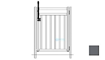 Saftron Self Closing Gate with 54" Plunger Latch For 2400 Series Fencing | 48"H x 36"W | Graphite Gray | FG-2402-4836-GG