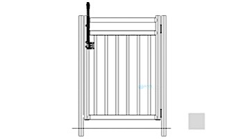 Saftron Self Closing Gate with 54" Plunger Latch For 2400 Series Fencing | 48"H x 36"W | Gray | FG-2402-4836-G