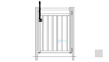 Saftron Self Closing Gate with 54" Plunger Latch For 2400 Series Fencing | 48"H x 36"W | Taupe | FG-2402-4836-T