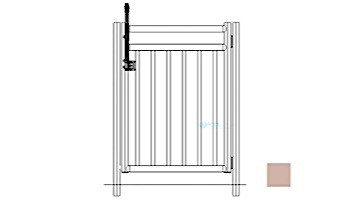 Saftron Self Closing Gate with 54" Plunger Latch For 2400 Series Fencing | 48"H x 36"W | Taupe | FG-2402-4836-T