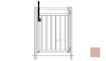 Saftron Self Closing Gate with 54" Plunger Latch For 2400 Series Fencing | 48"H x 36"W | Taupe | FG-2402-4836-T