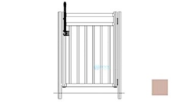 Saftron Self Closing Gate with 54" Plunger Latch For 2400 Series Fencing | 48"H x 36"W | Graphite Gray | FG-2402-4836-GG