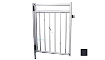 Saftron Self Closing Gate with 54" Plunger Latch For 2400 Series Fencing | 48"H x 36"W | Black | FG-2401-4836-BK