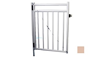 Saftron Self Closing Gate with 54" Plunger Latch For 2400 Series Fencing | 48"H x 36"W | Taupe | FG-2401-4836-T