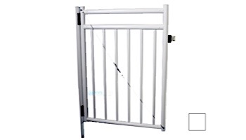 Saftron Self Closing Gate with Standard Latch For 2400 Series Fencing | 48" H x 36" W | White | FG-2401-4836-W