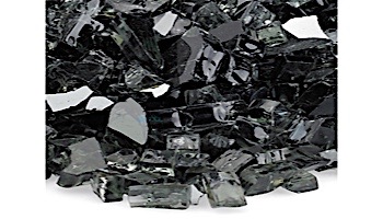 American Fireglass One Fourth Inch Premium Collection | Black Reflective Fire Glass | 10 Pound Jar | AFF-BLKRF-J