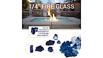 American Fireglass One Fourth Inch Premium Collection | Cobalt Reflective Fire Glass | 10 Pound Jar | AFF-COBLRF-J
