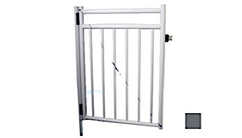 Saftron Self Closing Gate with Standard Latch For 2400 Series Fencing | 48" H x 36" W | Graphite Gray | FG-2401-4836-GG