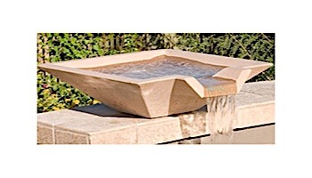 Water Scuppers and Bowls Riviera Spill Bowl | 30" Sand Smooth with Copper Scupper Insert | WSBRIV30