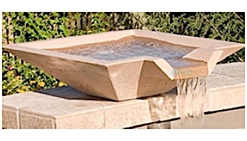 Water Scuppers and Bowls Riviera Spill Bowl | 30" Sand Smooth with Copper Scupper Insert | WSBRIV30