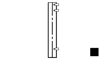 Saftron Core Mounted End Post for 48" 2400 Series Fencing | Black | FP-2248-CEP-BK