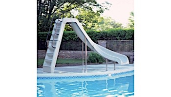 Inter-Fab Wild Ride Pool Slide | Left Curve | Tan | Thermo Plastic Coated Legs and Handrails | WRS-CLT-A-SS-TPC-T