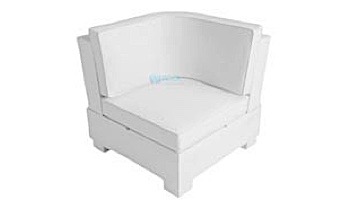 Ledge Lounger Signature Collection Sectional | Corner Piece White Base | Tuscan Premium 1 Fabric Cushion | LL-SG-S-C-SET-W-P1-4677