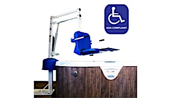 Aqua Creek Spa Lift Ultra | No Anchor | White Powder Coat with Blue Seat | F-005SLU