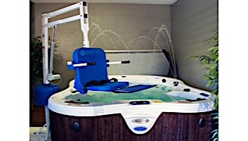 Aqua Creek Spa Lift Ultra | No Anchor | White Powder Coat with Blue Seat | F-005SLU