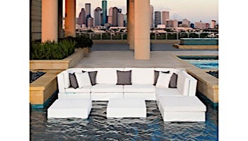 Ledge Lounger Signature Collection Sectional | 8 Piece L-Shape White Base | Taupe Standard Fabric Cushion | LL-SG-S-8PLS-SET-W-STD-4648