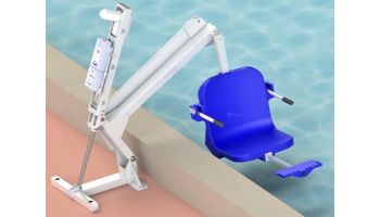 Aqua Creek Ambassador Pool Lift Deep Draft | No Anchor | White with Blue Seat | F-PPXRD-NA