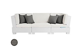 Ledge Lounger Signature Collection Sectional | 3 Piece Sofa White Base | Charcoal Grey Standard Fabric Cushion | LL-SG-S-3PS-SET-W-STD-4644