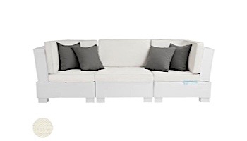 Ledge Lounger Signature Collection Sectional | 3 Piece Sofa White Base | Oyster Standard Fabric Cushion | LL-SG-S-3PS-SET-W-STD-4642