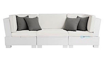 Ledge Lounger Signature Collection Sectional | 3 Piece Sofa White Base | Oyster Standard Fabric Cushion | LL-SG-S-3PS-SET-W-STD-4642