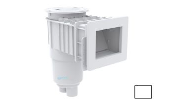 AquaStar Flow Star Standard Skimmer with Narrow 9" Deep Throat, Float Assembly, Basket, Lid and Adjustable Collar for Fiberglass | White | SKRFFL3N101