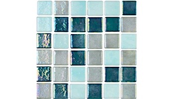 National Pool Tile Tribeca 1x1 Glass Tile | Light Marine Glossy |  TRI-LTMARINE-GL